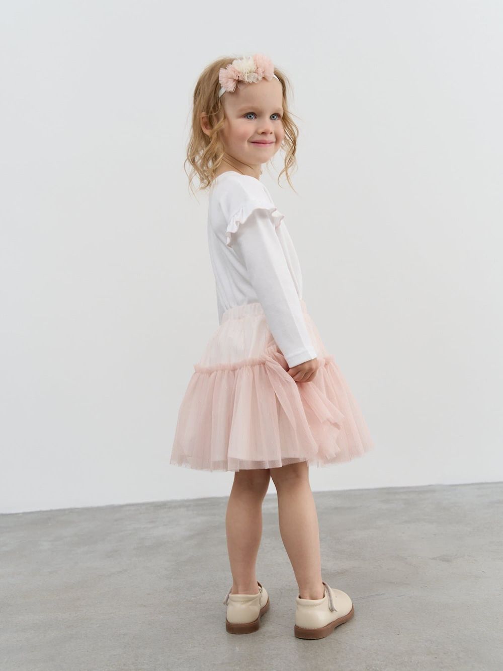 Юбка из фатина "Розовое облако" двухъярусная 0+