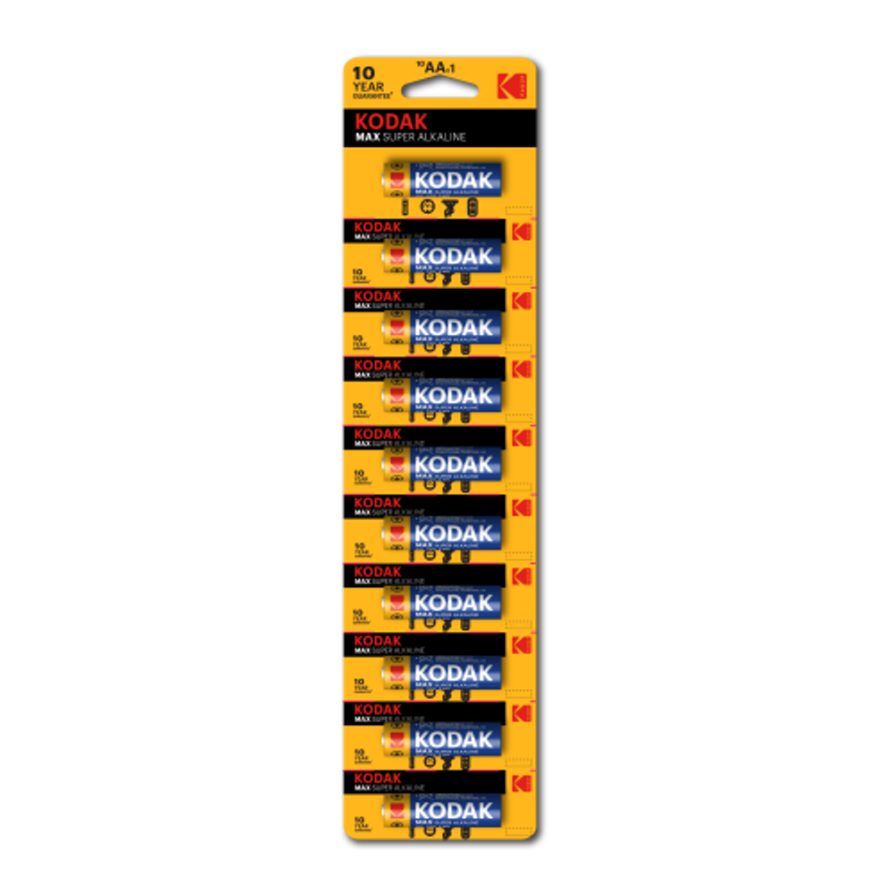 Батарейки Kodak LR6-10BL MAX SUPER Alkaline [KAA-10 ] | Батарейки Щелочные (Алкалиновые)