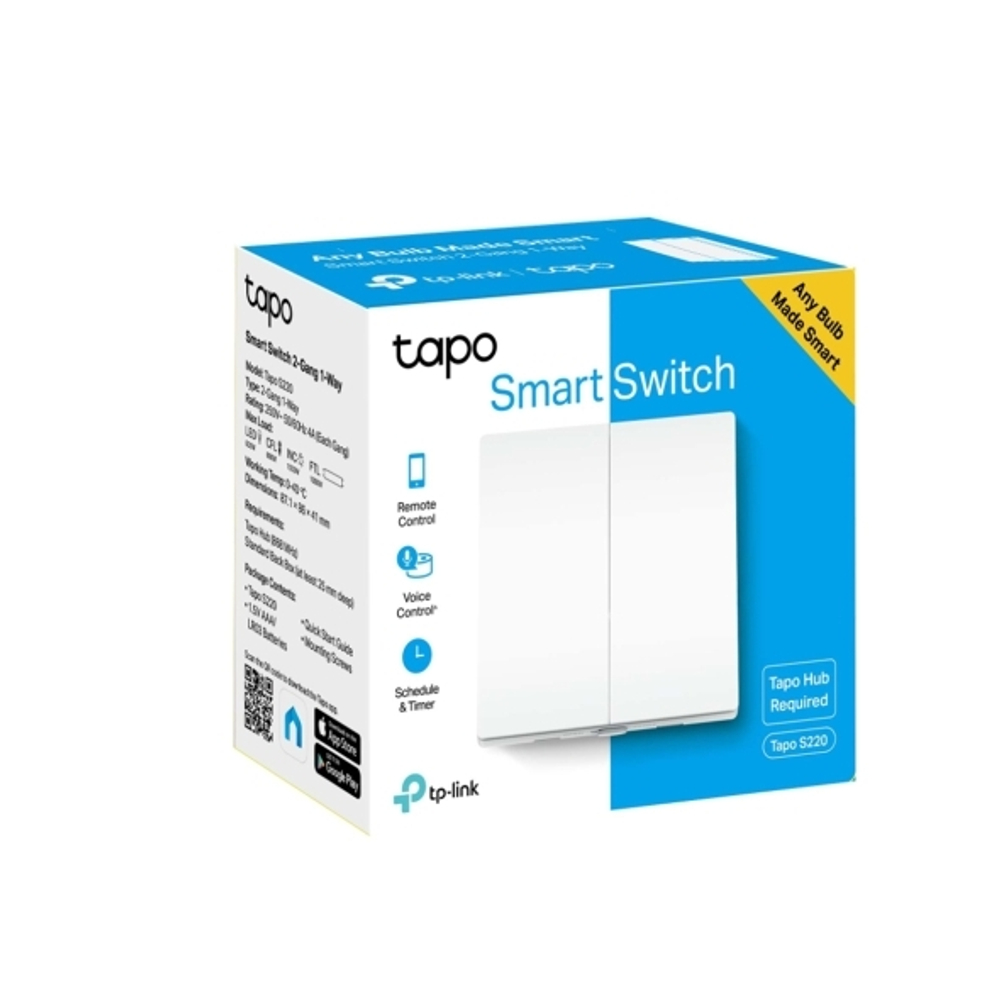 Выключатель умный двухклавишный TP-Link Tapo S220