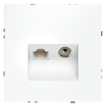 Розетка телевизионная встраиваемая VOLTUM S70 TV+RJ45 кат. 6, (белый матовый)