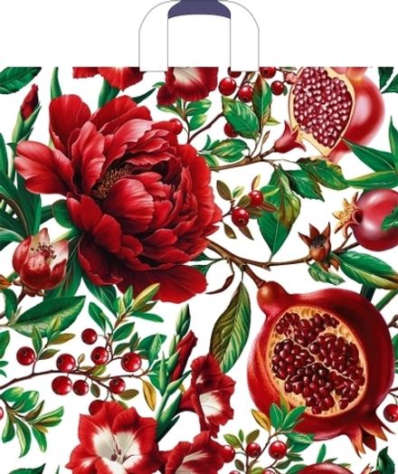 Пакеты с петлевой ручкой "Цветок Граната" 45х45+3см 60мкм (25/250шт)