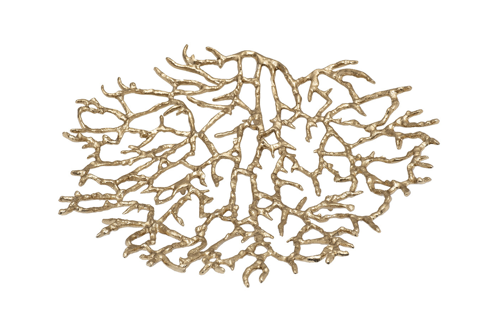 Блюдо декоративное Garda Decor Coral алюминий золотого цвета