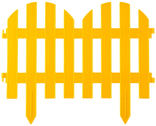 GRINDA Палисадник, 28 х 300 см, желтый, 7 секций, декоративный забор (422205-Y)