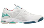 Mizuno Wave Lightning Z7 low-cut volleyball shoes for men and women with the same white, red and green