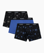 Мужские трусы шорты Atlantic, набор из 3 шт., хлопок, черные + голубые + черные, 3MH-229