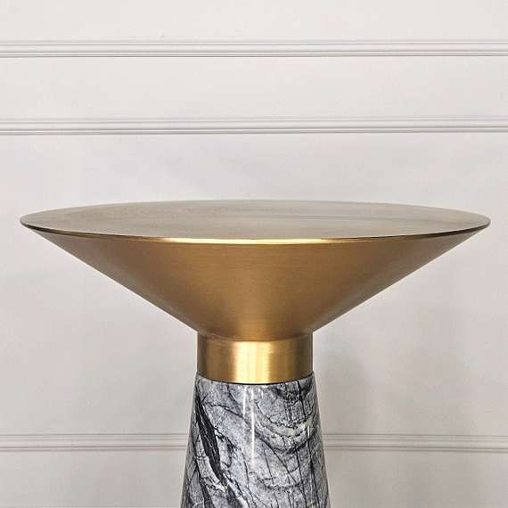 Журнальный столик Iris, Ø45х60 см, мрамор, латунь