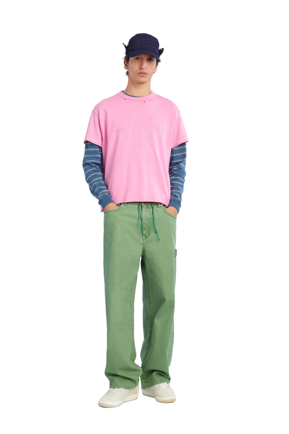 ZARA X BENITO ANTONIO ФУТБОЛКА С ЭФФЕКТОМ ПОТЕРТОСТЕЙ, РОЗОВЫЙ