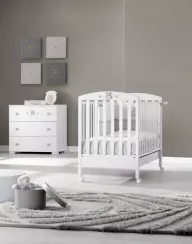 Детская кроватка на колесах Erbesi Charly White/Grey