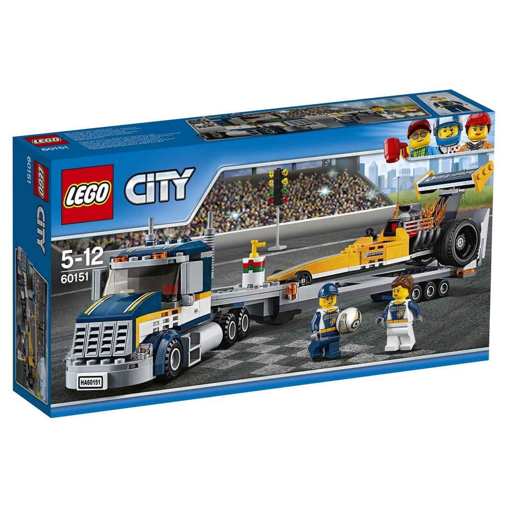 LEGO City: Грузовик для перевозки драгстера 60151 — Dragster Transporter — Лего Сити Город