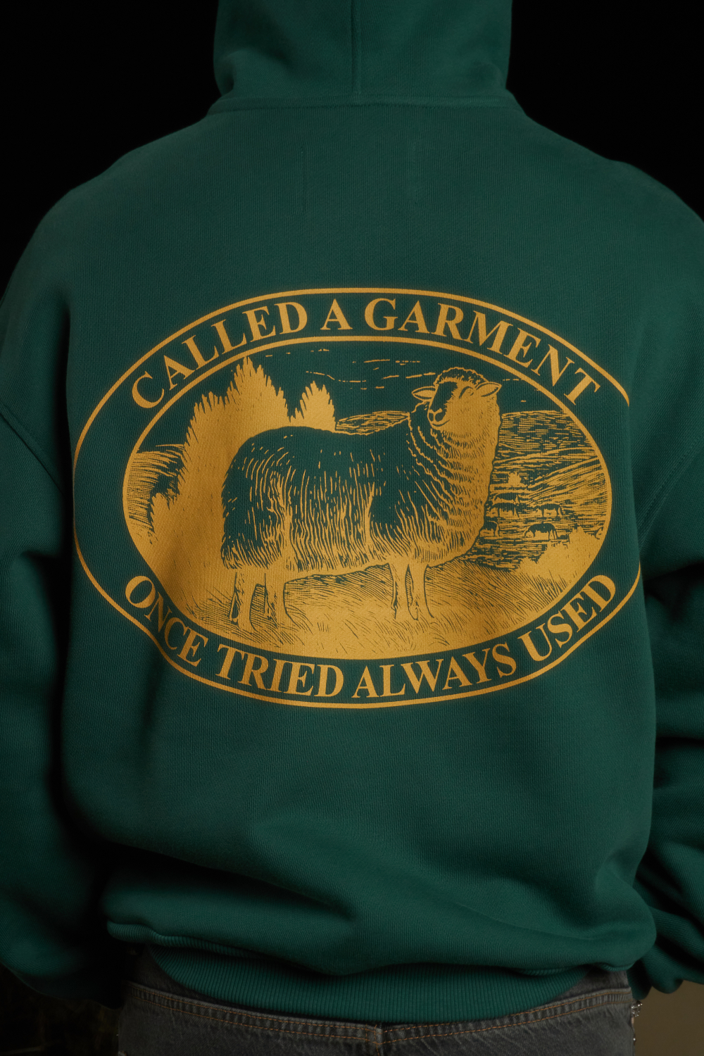 Худи Called a Garment Stamp Heavy Cotton Zip Hoodie "Dark Green"