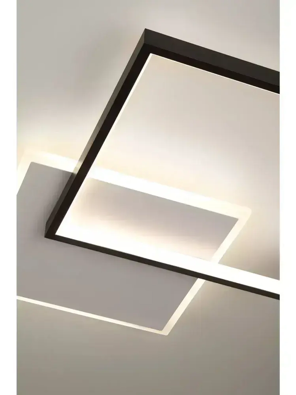 Люстра потолочная светодиодная с пультом ДУ Rivoli черно-белая 74 Вт 3000К-6000К, светильник на кухню, в детскую, в спальню