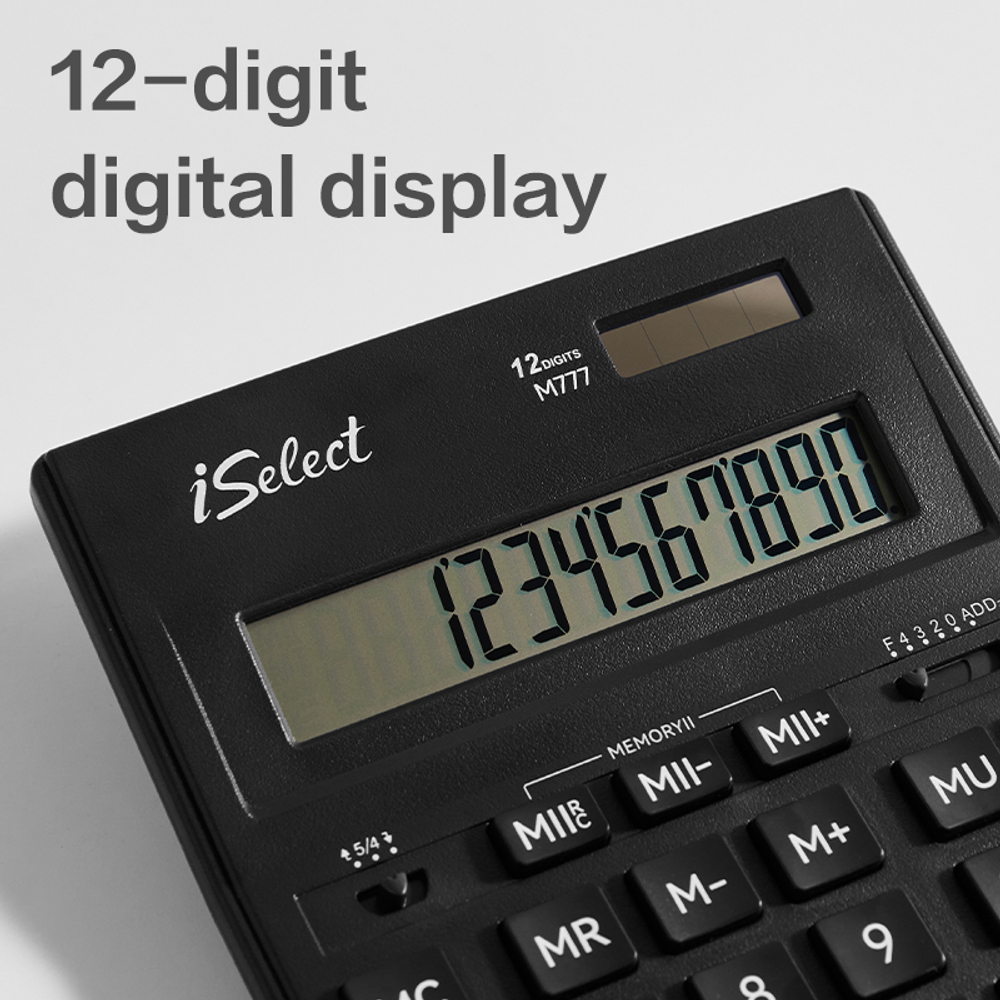 Калькулятор настольный DELI "i Select" "М777" 12 разрядный, 205,2х155,6х34,5 мм, черный
