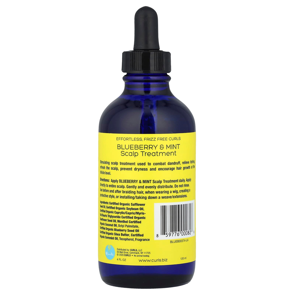Curls, Средство для ухода за кожей головы, черника и мята, 4 жидких унции (120 мл)