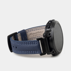Ремешок для часов Garmin 51 mm с креплением из кожи теленка, синего цвета