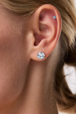 Серьги пусеты Embrasse Aquamarine 8 мм