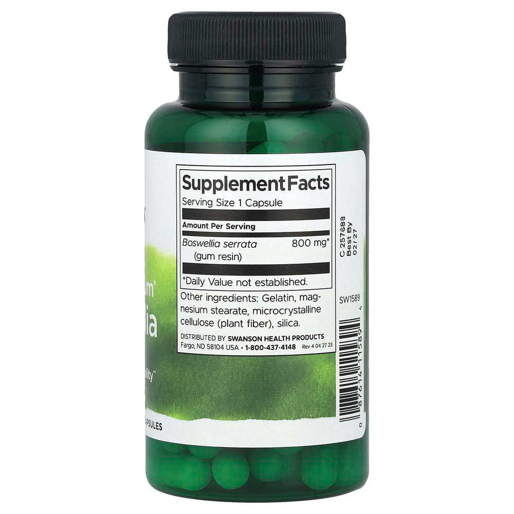 Swanson, Full Spectrum®, босвеллия, двойная сила действия, 60 капсул (800 мг в 1 капсуле)