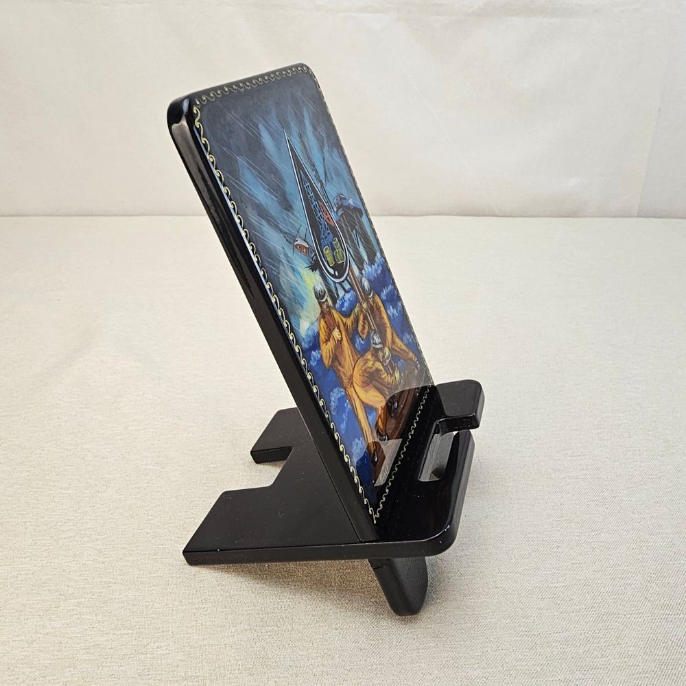 Сувенирная подставка для телефона с ручной росписью Палех "Нефтяники"