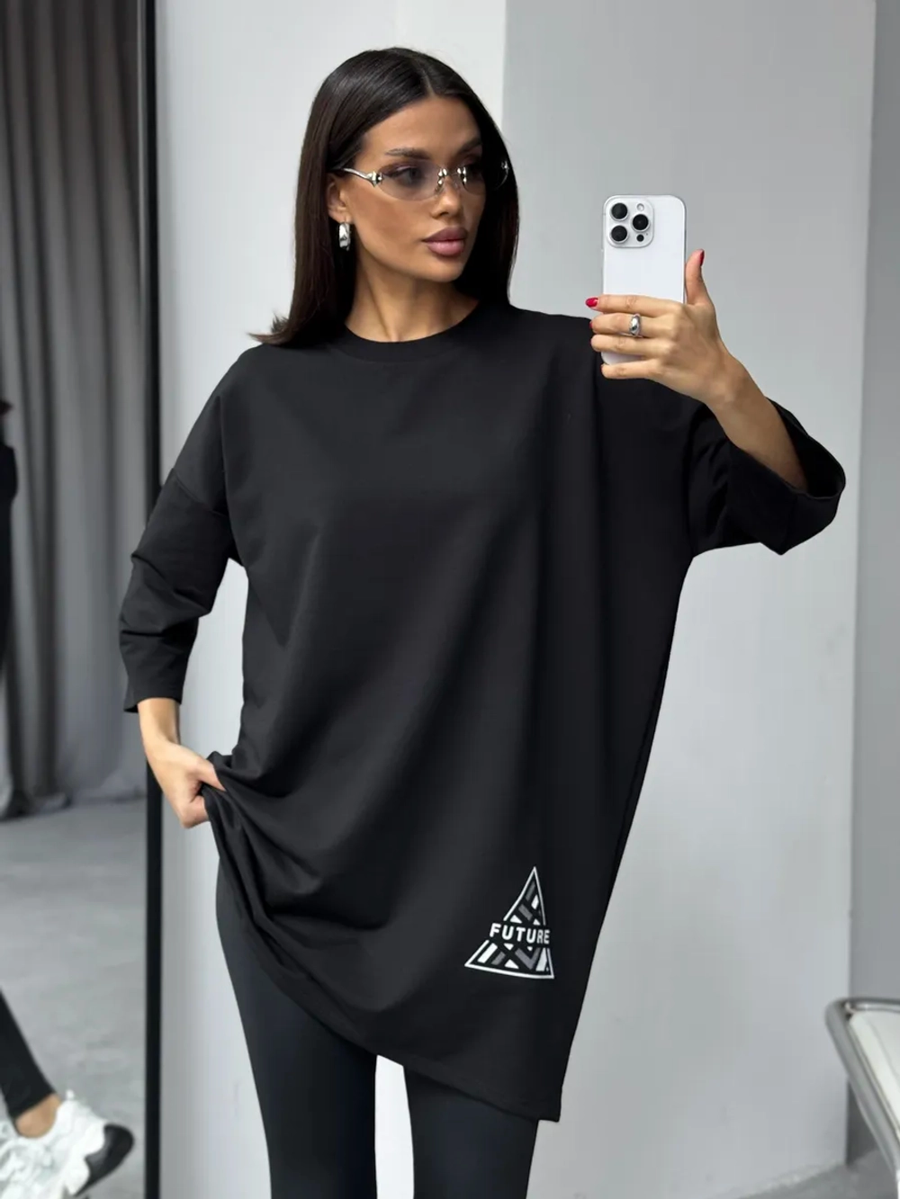 Кофта оверсайз больших размеров теплая туника