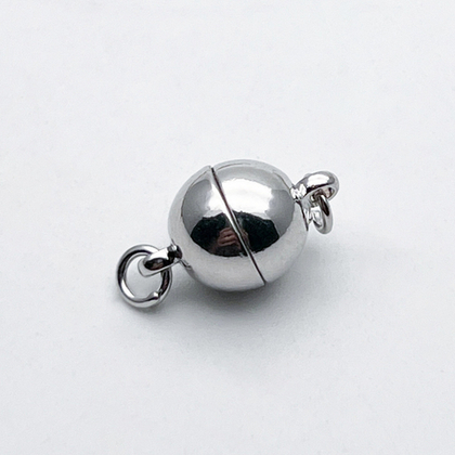 Замок магнитный, цвет серебро (родий), размер 16*9,5 мм, цена за 1 шт