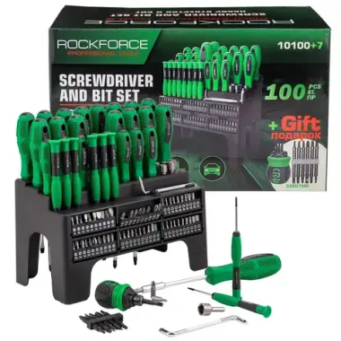 Набор отверток и бит 100пр. RockFORCE RF-10100+7