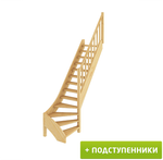 Лестница на второй этаж ЛС-07м/1 Правая с подступенками под покраску