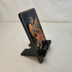 Сувенирная подставка для телефона с росписью Палех "Жар-птица"