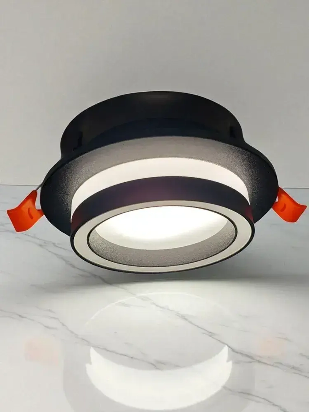 Встраиваемый, точечный потолочный светильник круг 2013 New Light GX53, черный металл, комплект 5шт