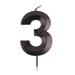 Свечи-цифры на торт в черном цвете 10,5 см с держателем