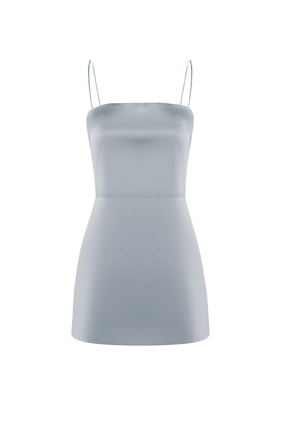 Платье мини из сатина