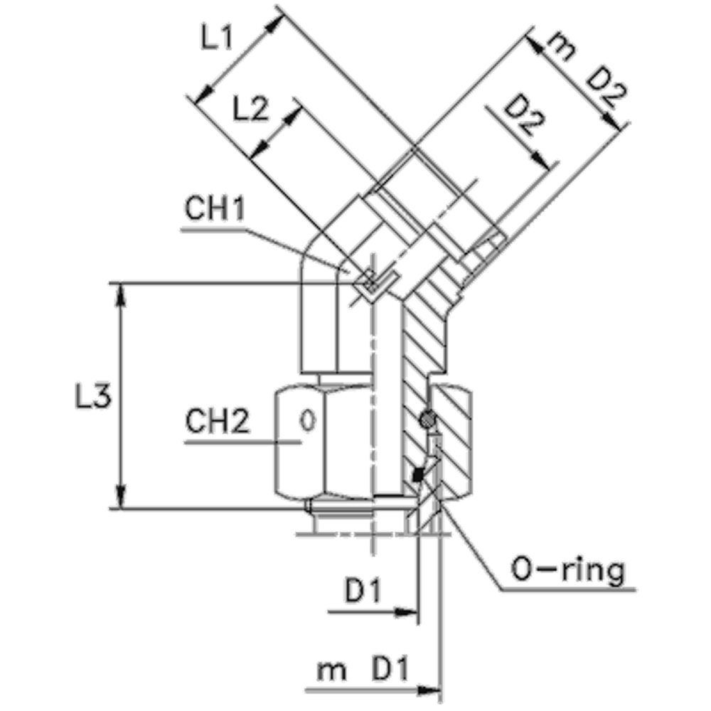 Соединение PN45 DL28 М36х2 (корпус)