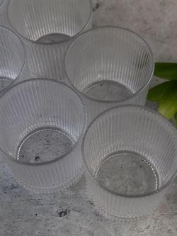 Набор ребристых бокалов для виски, 350 мл. 6 шт. Прозрачные