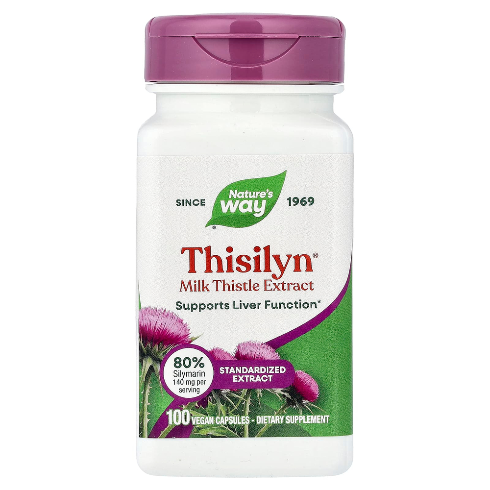Nature's Way, Thisilyn®, экстракт расторопши, 100 веганских капсул (175 мг в 1 капсуле)