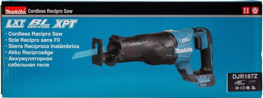 Пила сабельная аккумуляторная MAKITA DJR 187 Z с бесщеточным двигателем, без АКБ и З/У DJR187Z