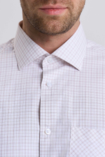 Сорочка мужская ELITA длинный рукав, цвет белый, клетка, хлопок, пэ 59011 02