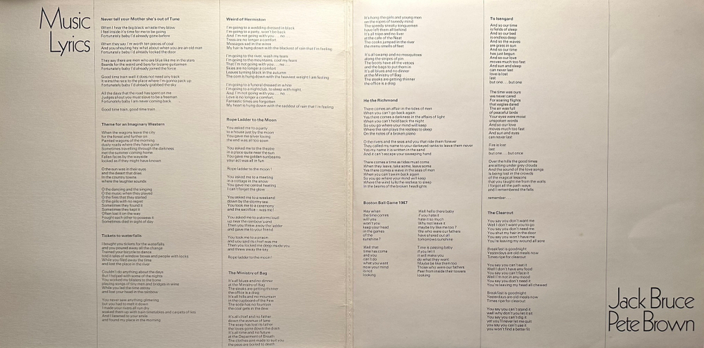 Jack Bruce - Songs For A Tailor (Англия 1969г.)