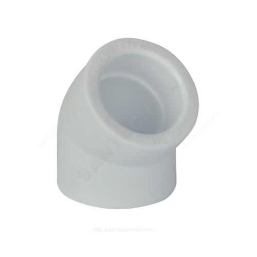 Угольник PP-R белый Дн 63х45гр внутренняя пайка RTP (РосТурПласт) 10829
