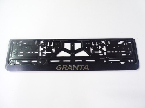 Рамка под номер с защелкой серебро  GRANTA  рельеф (Новосибирск)