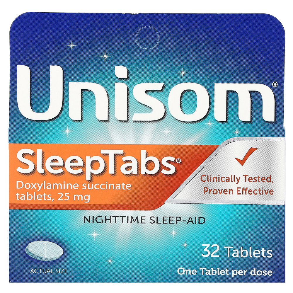 Unisom, SleepTabs, ночное средство для сна, 32 таблетки