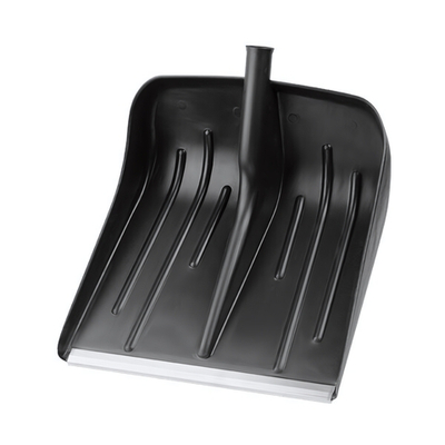 Лопата снеговая МЕТЕЛЬ без черенка №3 пластмассовая с алюминиевой планкой 410х400мм, ф32