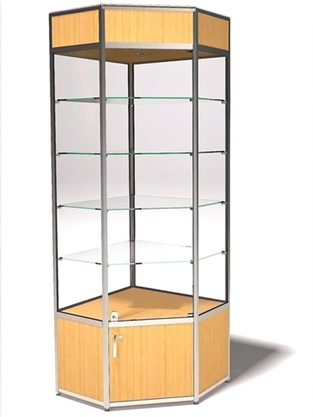 Витрина демонстрационная с фризом угловая ВДА-02/07фу