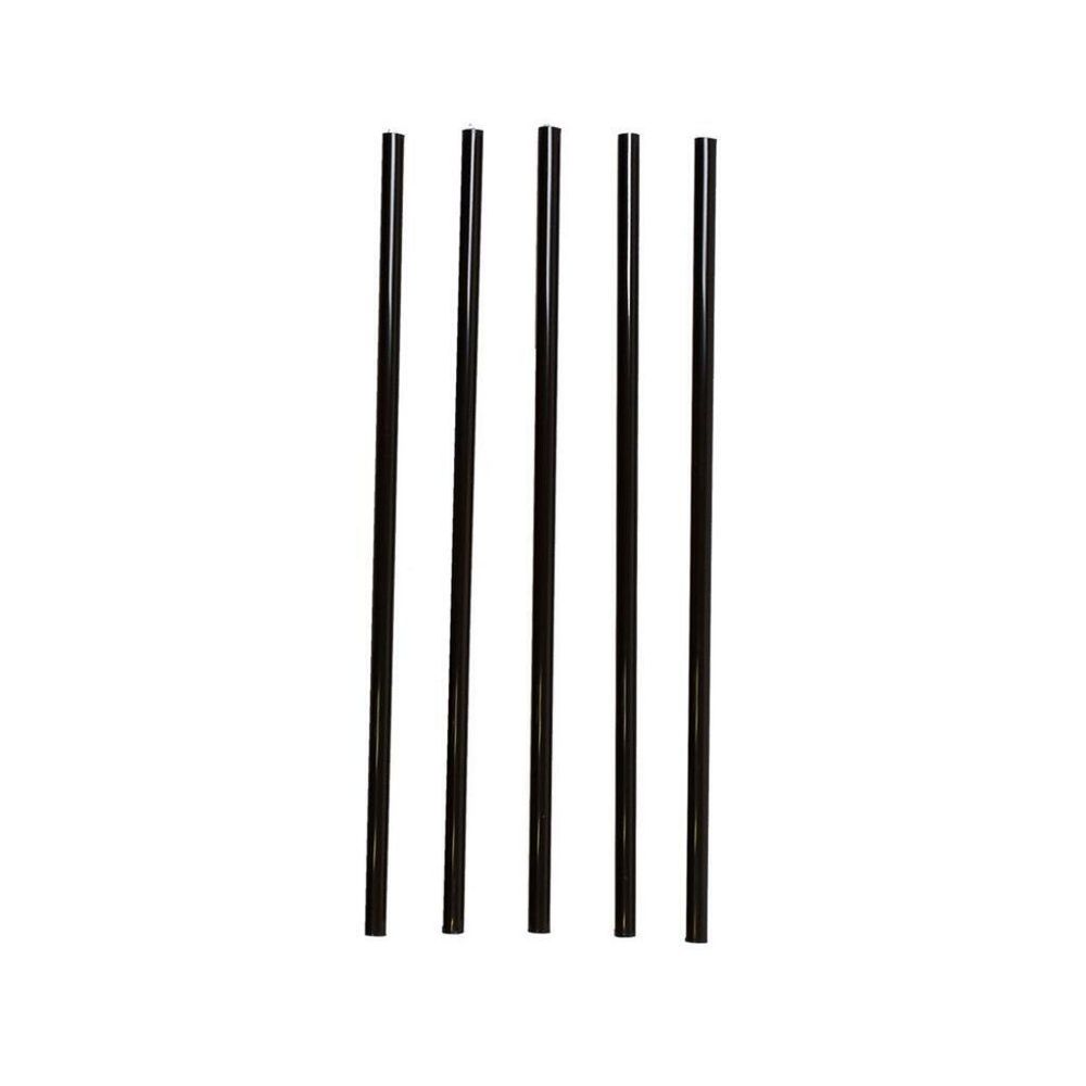 Трубочки 0,8*24 см прямые 250 шт черные пластик P.L.