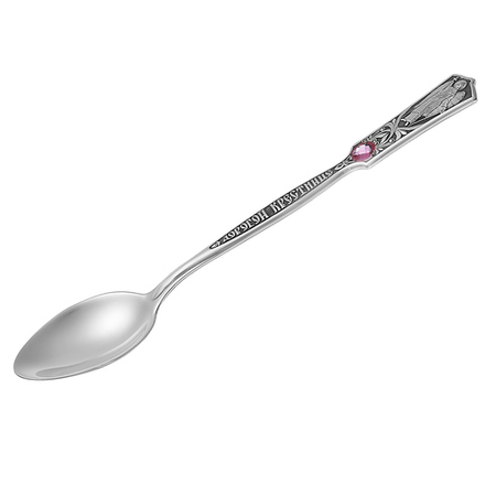 Ложка  из серебра/Чернение/Ангел-Хранитель/Со вставкой из фианитов