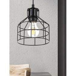 Светильник подвесной (подвес) ЭРА PL9 BK металл, E27, max 60W, высота плафона 230мм, подвеса 800мм, черный