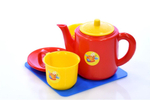 Набор чашек с чайником (5 предм. на подставке) (Пластмастер)