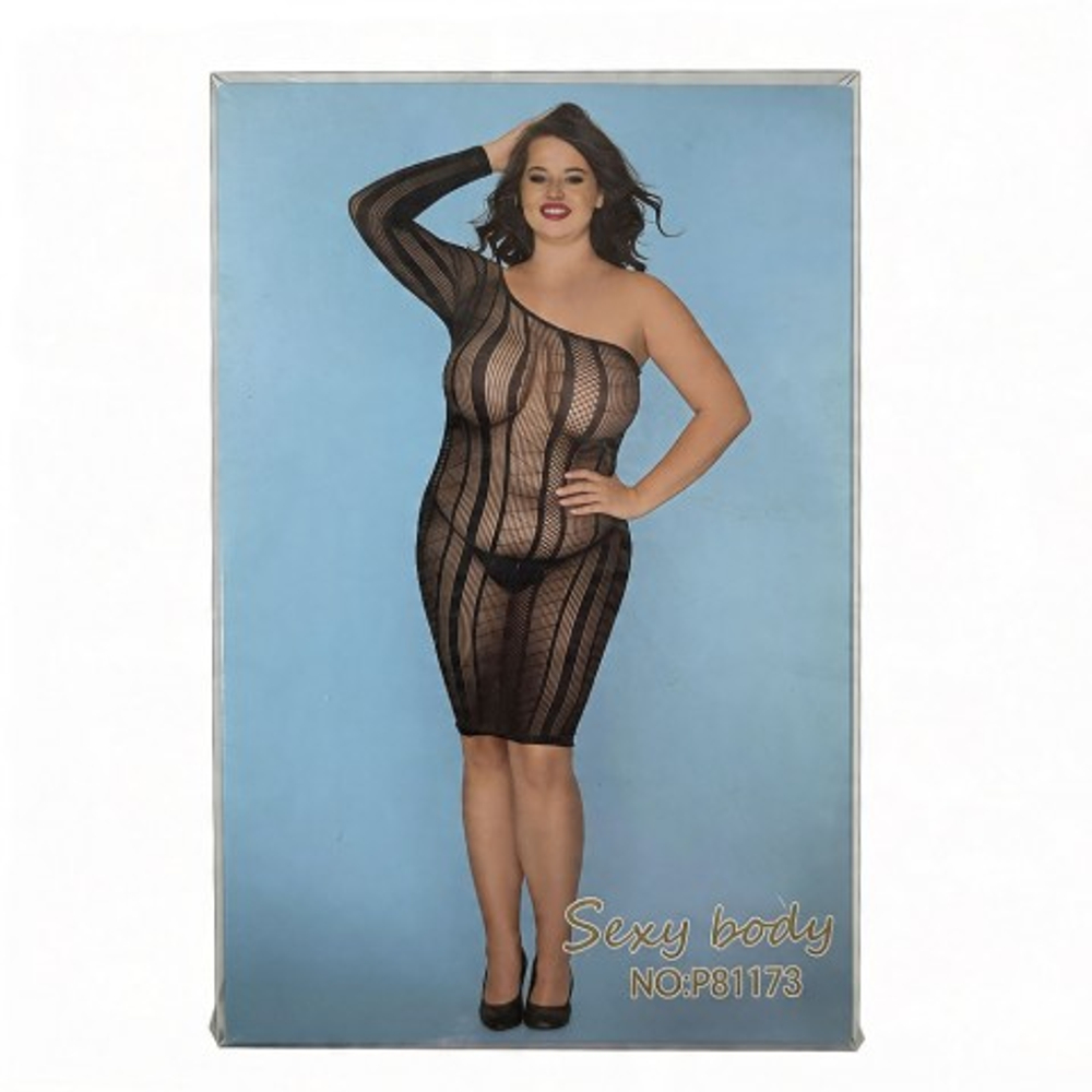 Платье-сетка "Stripes" (plus size)