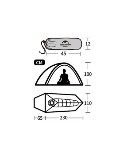 Палатка Naturehike Cloud Up Si 1-местная, алюминиевый каркас, сверхлегкая, синяя