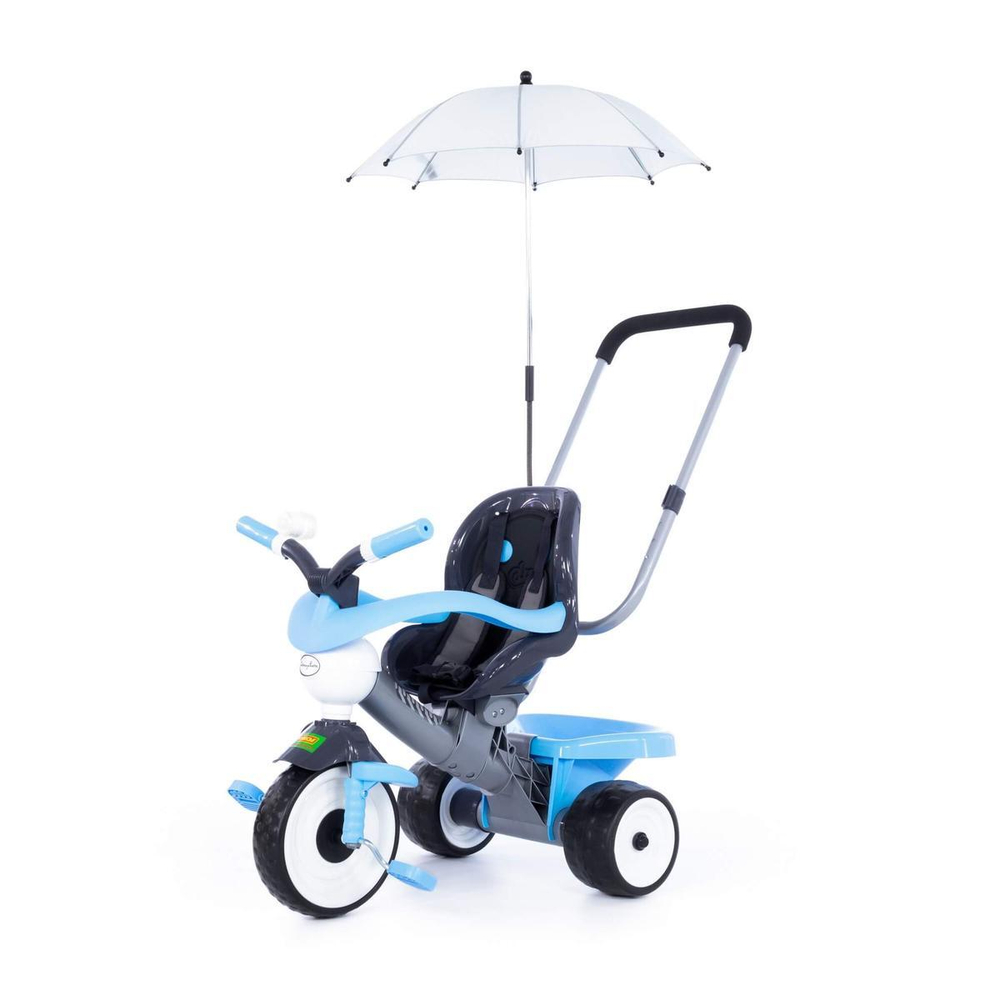 Велосипед 3-х кол. "Амиго №2" мяг. сиденье с огражд., ручкой, сумкой, зонтиком (Полесье)