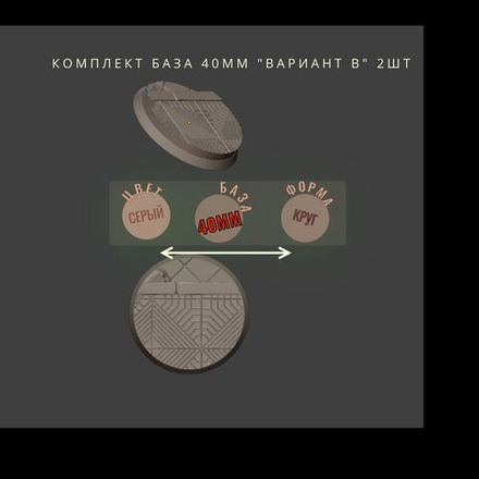 комплект База круг 40мм "Вариант В" 2шт ДнД DnD миниатюры из набора "Гоблины Чёрной Орды"