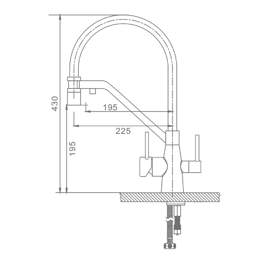 Смеситель для кухни с подключением фильтра Raglo R80.62.06, черный