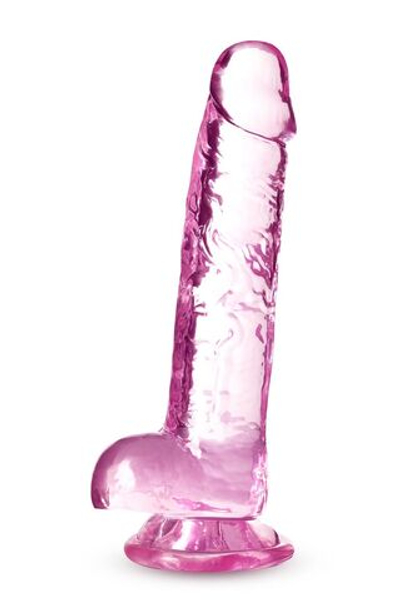 Розовый фаллоимитатор 7 Inch Crystalline Dildo - 17,7 см. (Цвет: розовый)